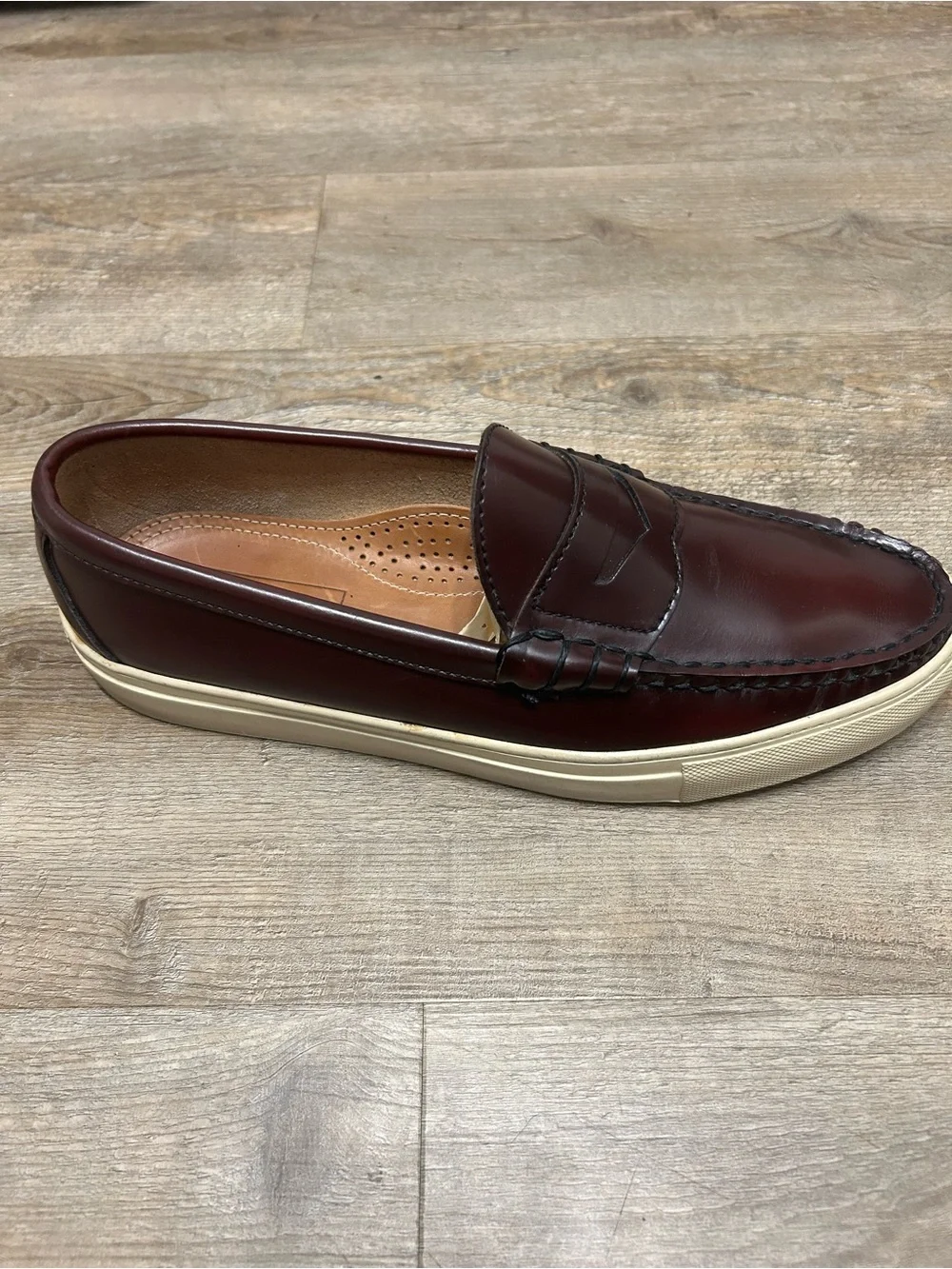Oakstreet Boot Makers Men's Size 11 D Burgundy Beefroll Leather Penny Loafers